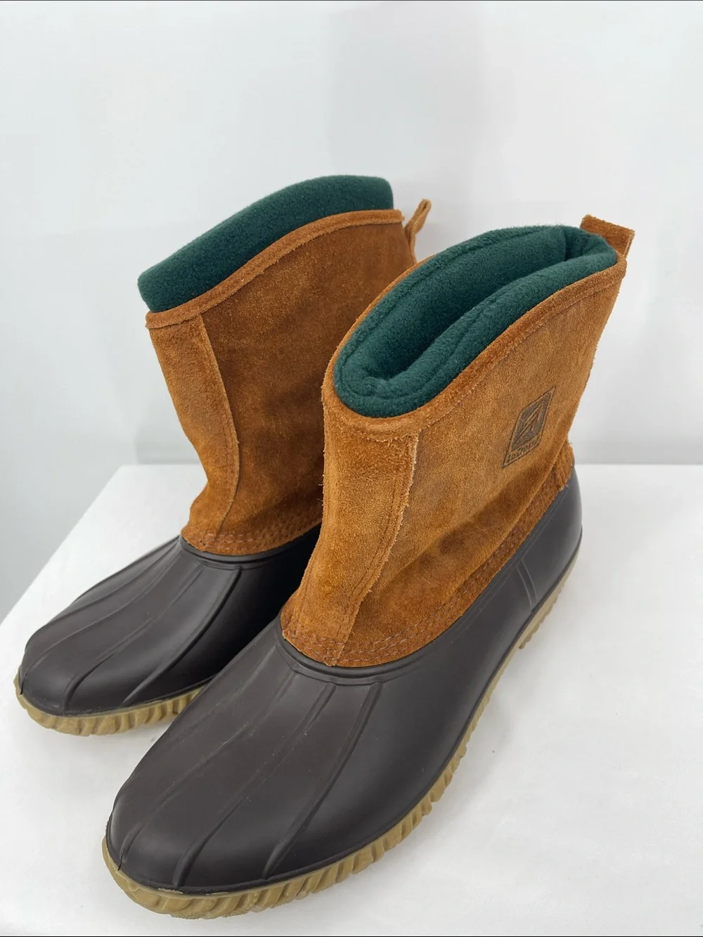 LaCrosse  Suede and Black Rubber Men's 13 Rain & Snow Boots with Green Lining